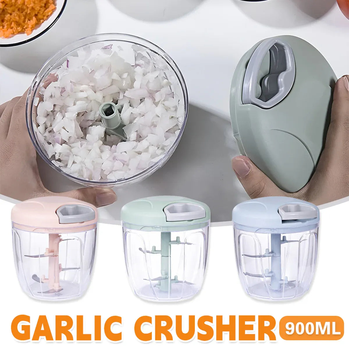 900ml Manual Meat Mincer Garlic Chopper Rotate Garlic Press Crusher Meat Grinder - Green