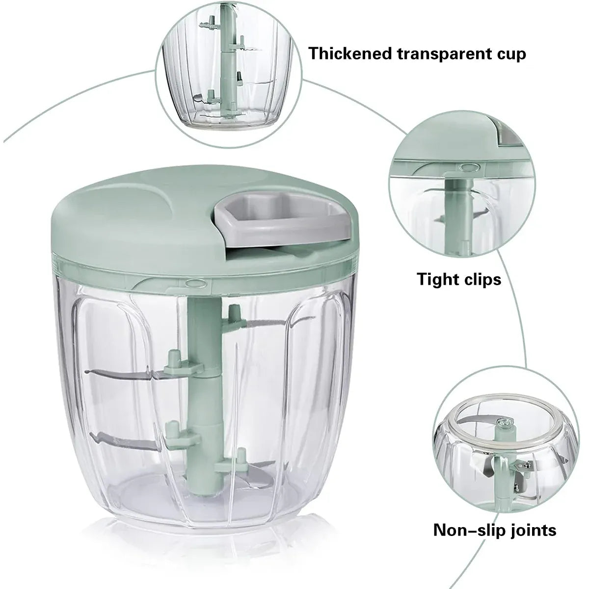 900ml Manual Meat Mincer Garlic Chopper Rotate Garlic Press Crusher Meat Grinder - Green