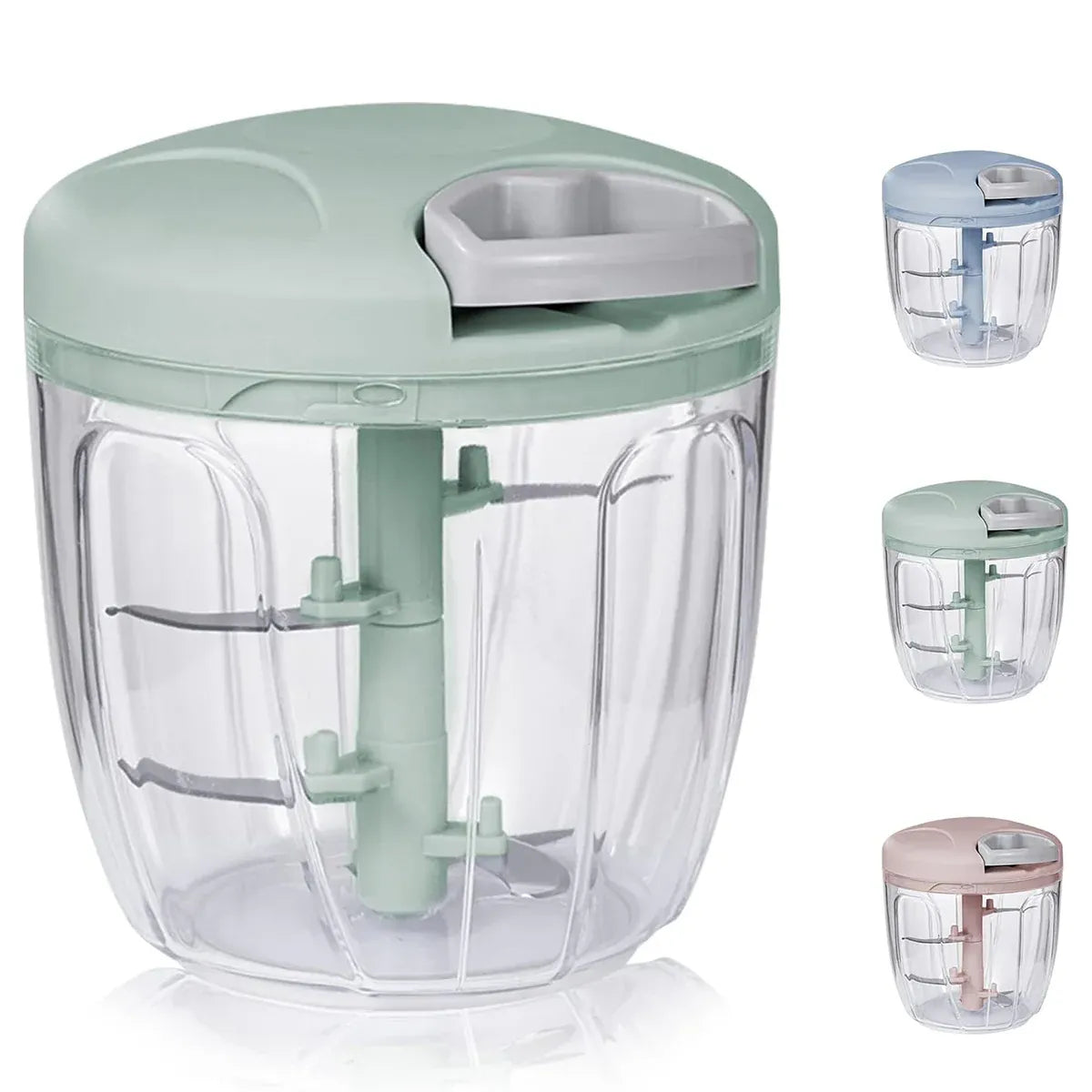 900ml Manual Meat Mincer Garlic Chopper Rotate Garlic Press Crusher Meat Grinder - Green