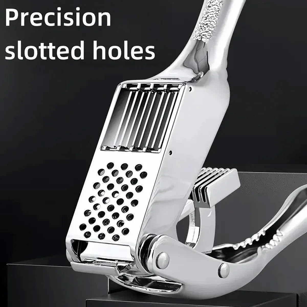 Multifunctional Garlic Press Aluminum Alloy Two-in-One Garlic Cutter Masher Tool