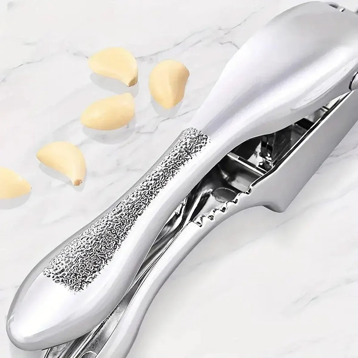 Multifunctional Garlic Press Aluminum Alloy Two-in-One Garlic Cutter Masher Tool
