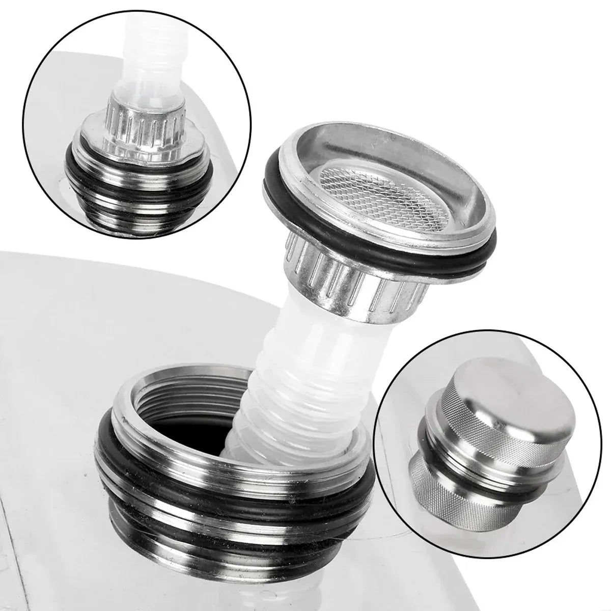 Stainless Steel Fuel Oil Drum Tank Silver 20L Diesel Gasoline Storage Container