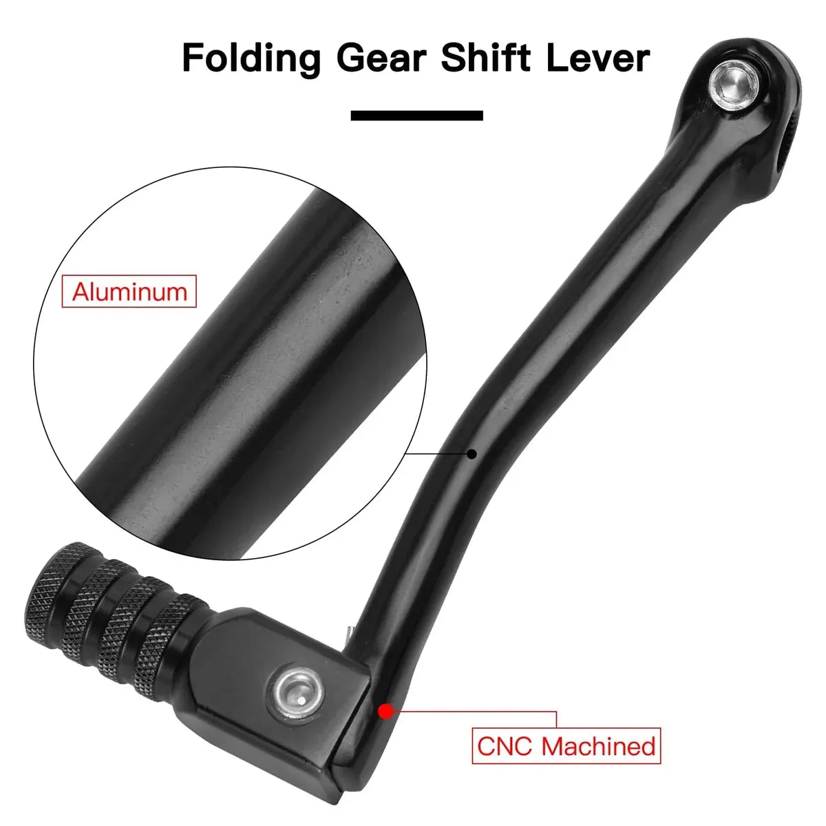 Foldable Gear Shift Lever Replacement for 50-250cc Pit Dirt Bike Off Road Motorcycle - Black