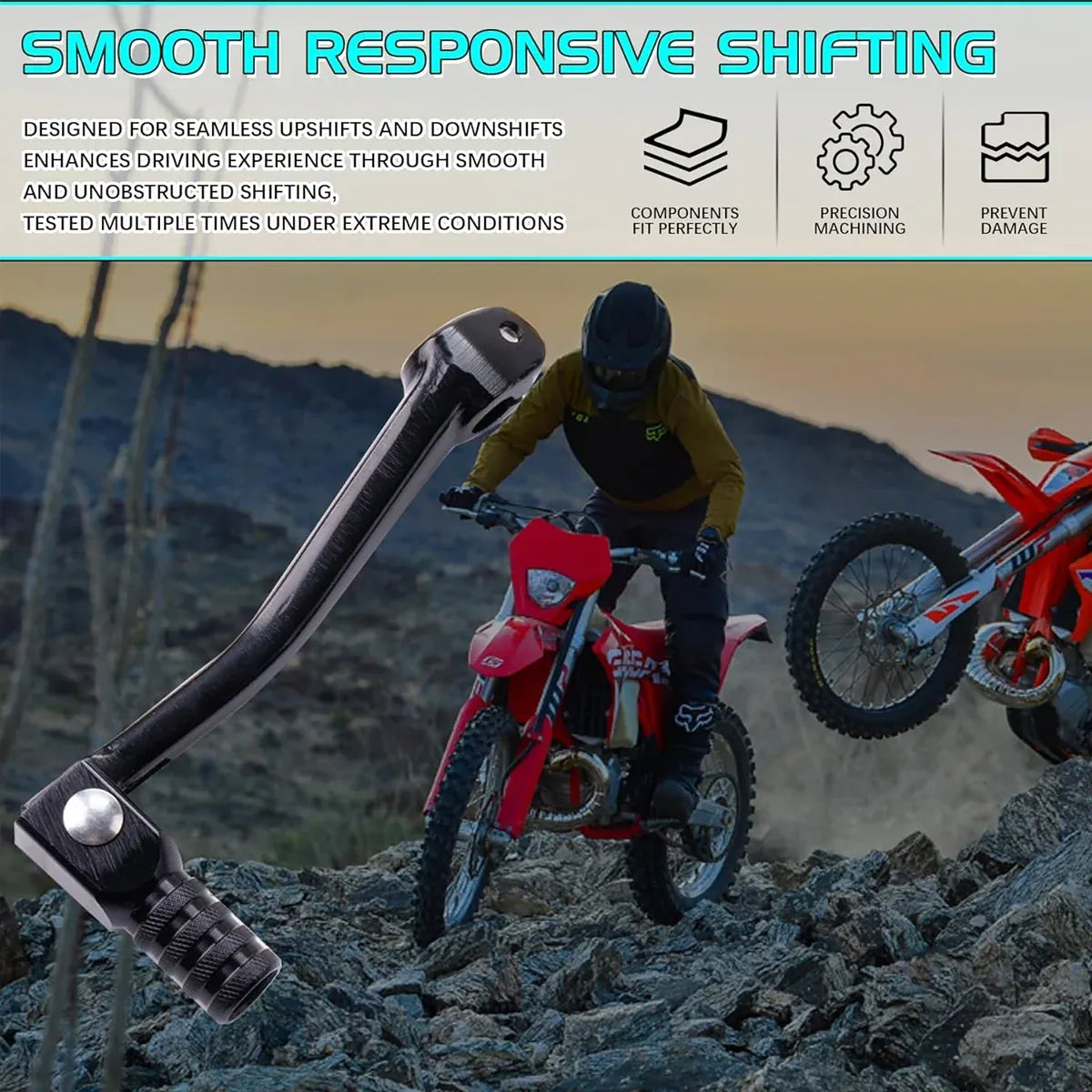 Foldable Gear Shift Lever Replacement for 50-250cc Pit Dirt Bike Off Road Motorcycle - Red