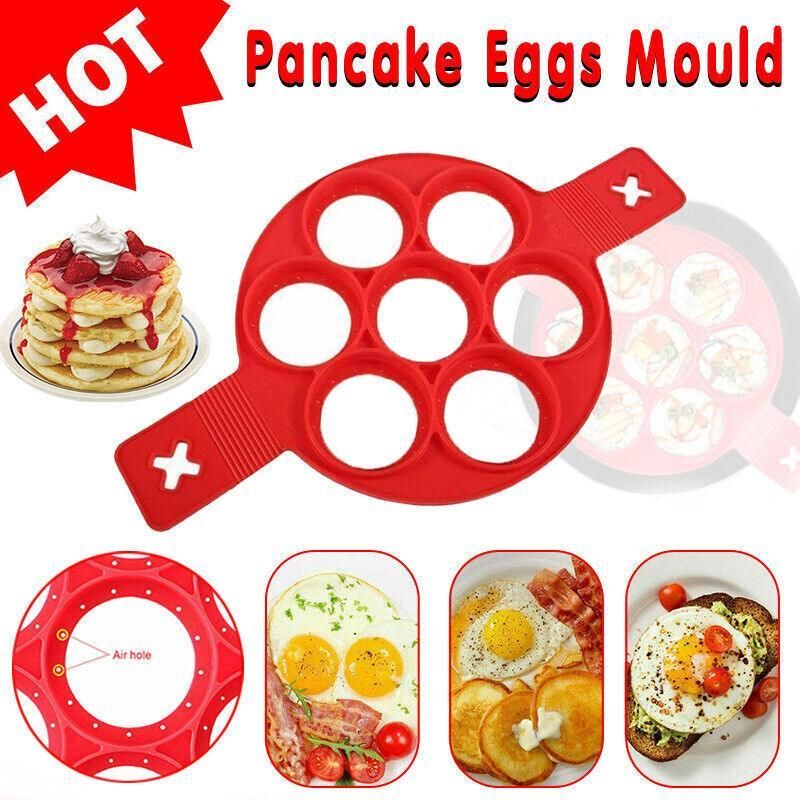 Silicone Non Stick Flipper Pancake Pan Perfect Breakfast Maker Egg Omelette Tool