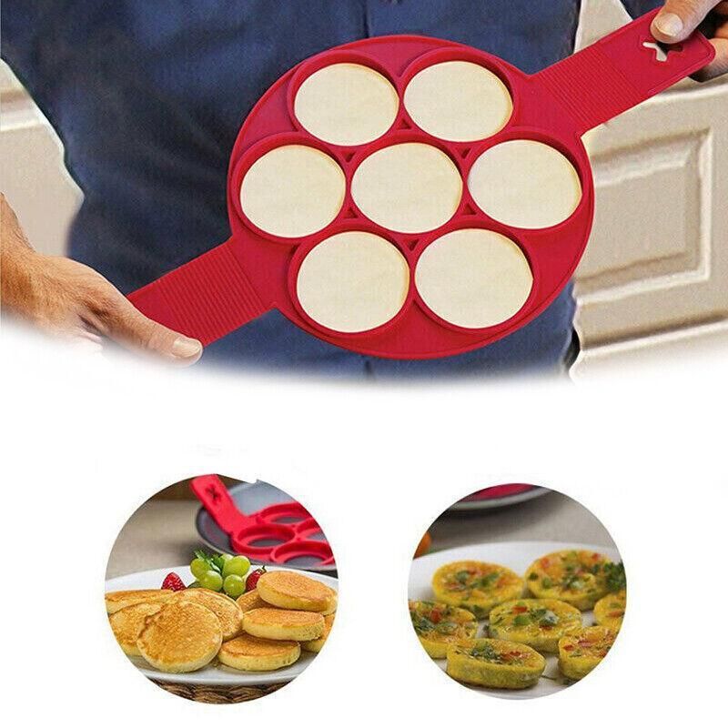 Silicone Non Stick Flipper Pancake Pan Perfect Breakfast Maker Egg Omelette Tool