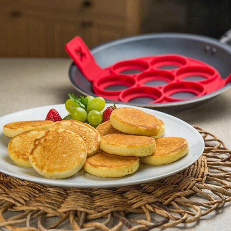 Silicone Non Stick Flipper Pancake Pan Perfect Breakfast Maker Egg Omelette Tool