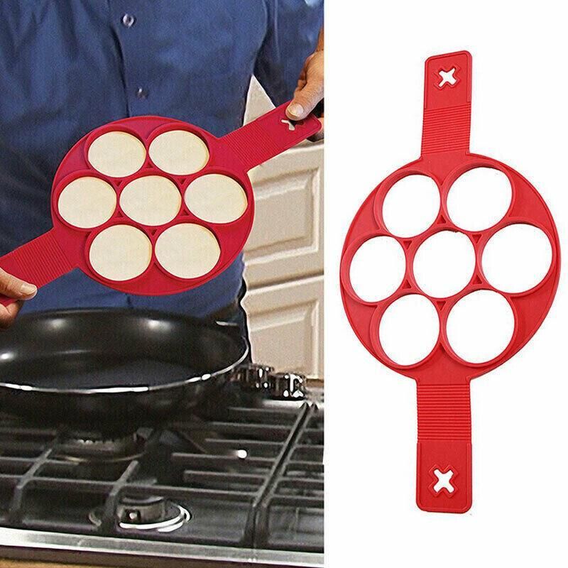 Silicone Non Stick Flipper Pancake Pan Perfect Breakfast Maker Egg Omelette Tool
