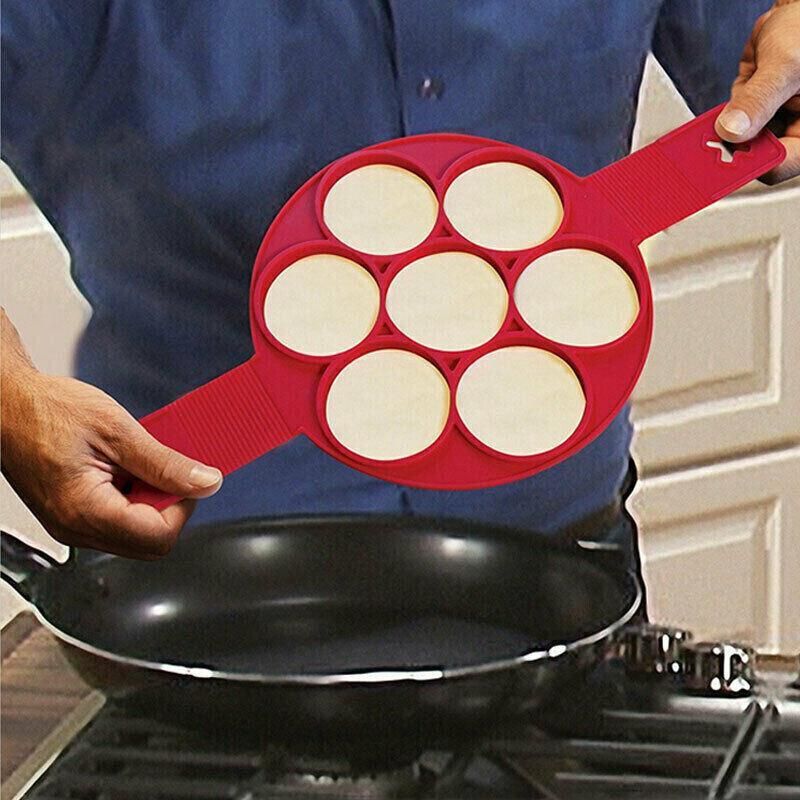 Silicone Non Stick Flipper Pancake Pan Perfect Breakfast Maker Egg Omelette Tool