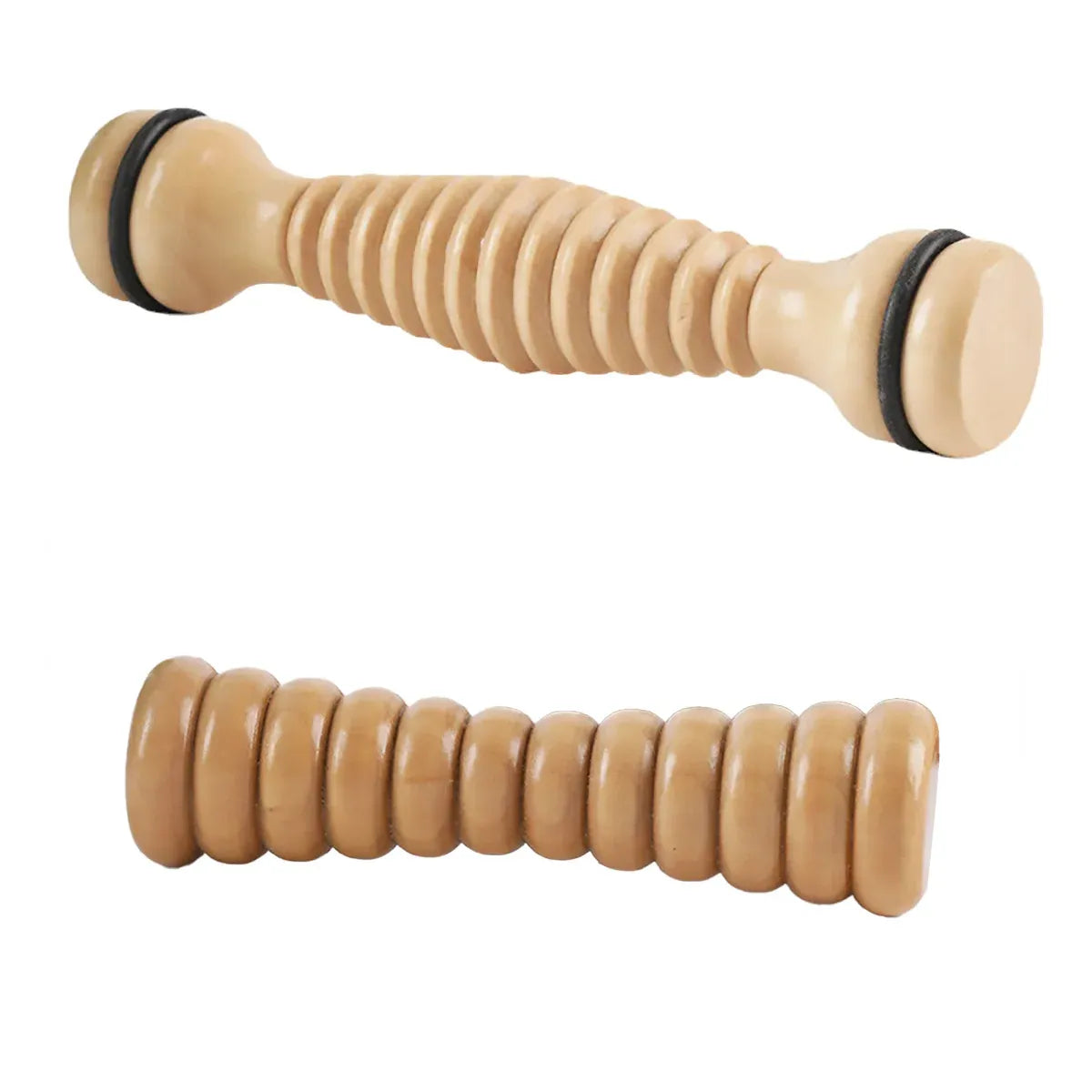 Wooden Foot Massage Roller Stick Manual Massager Tool for Feet Legs Arms - 18.5x4x4cm-2pcs