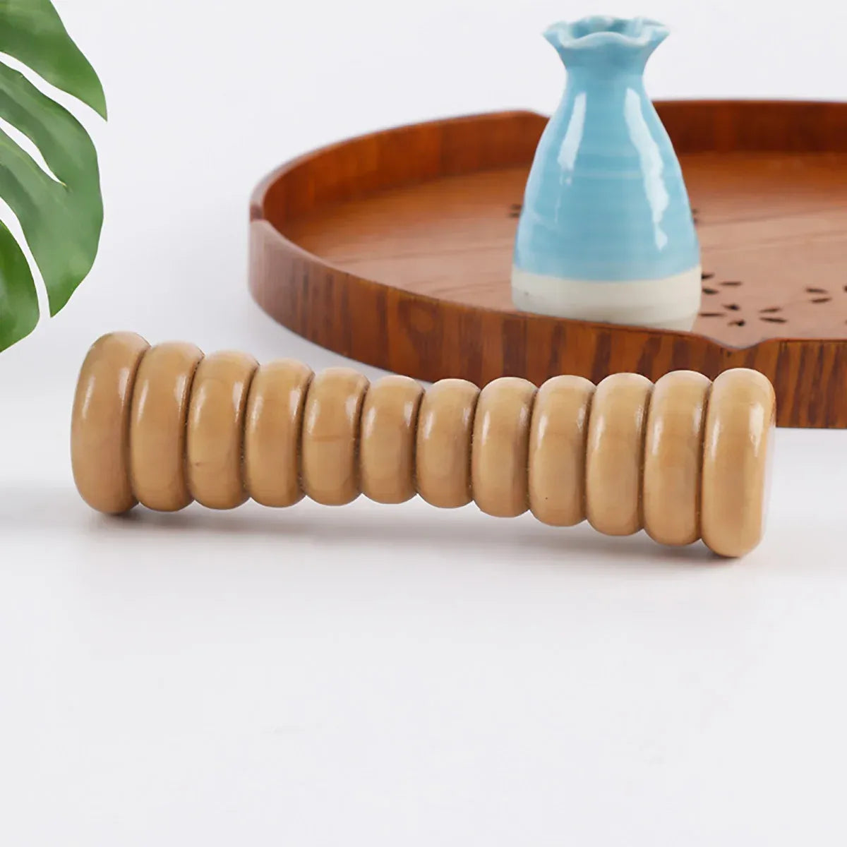 Wooden Foot Massage Roller Stick Manual Massager Tool for Feet Legs Arms - 18.5x4x4cm-2pcs