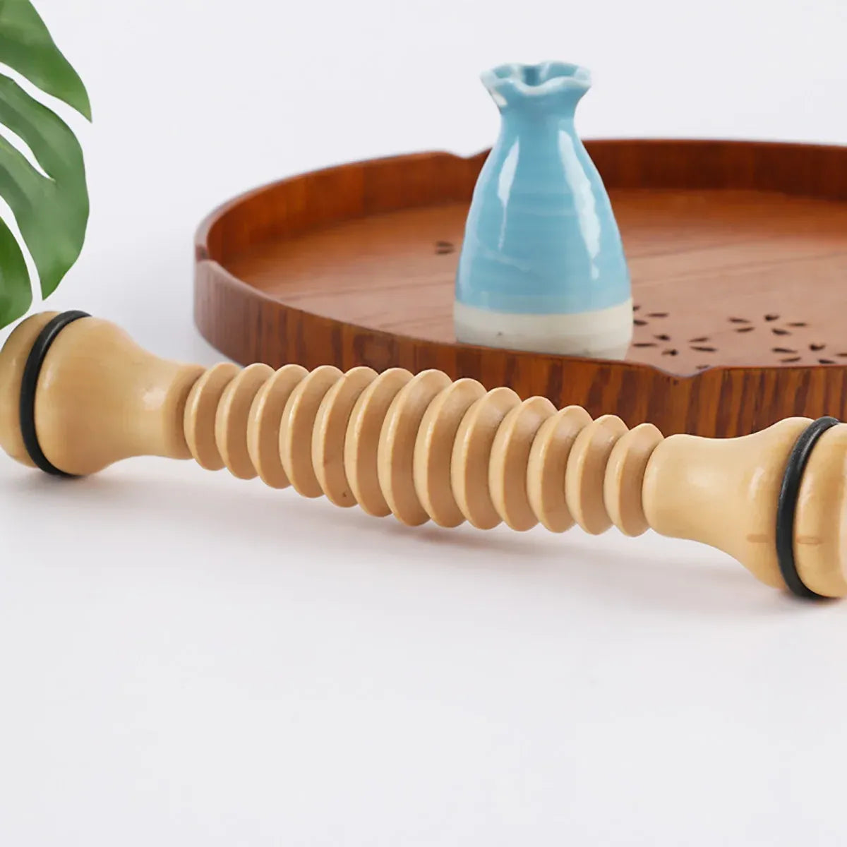Wooden Foot Massage Roller Stick Manual Massager Tool for Feet Legs Arms - 18.5x4x4cm-2pcs