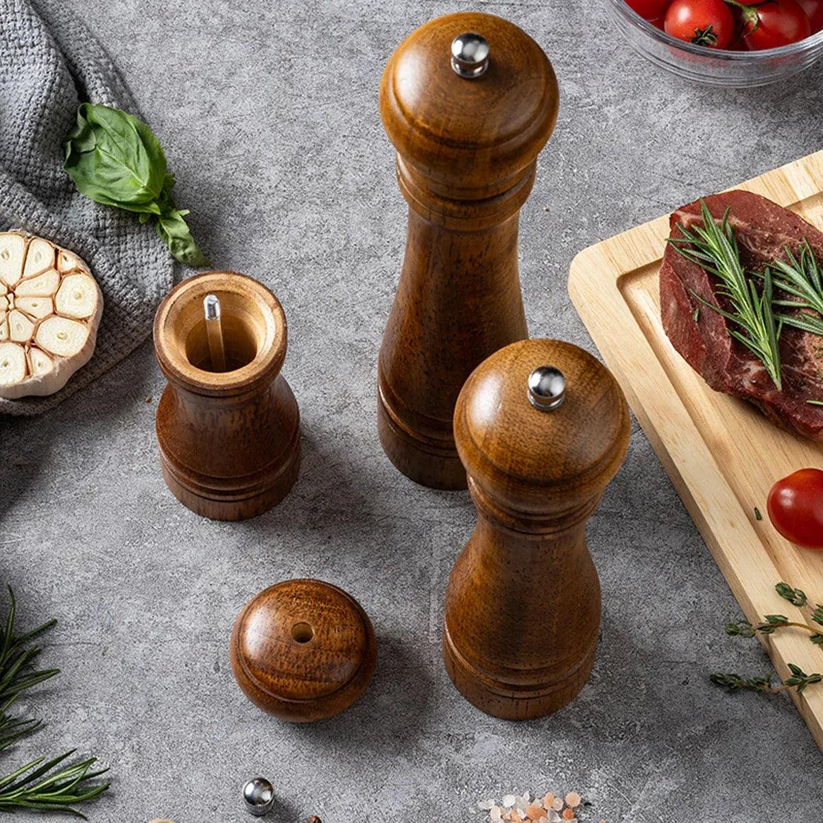 Wooden Pepper Grinder Pepper Mill Set Manual Home Salt Pepper Powder Bottle ﻿ - 5inch