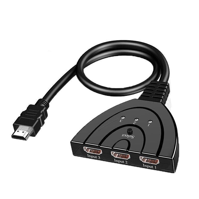 HDMI Switch Splitter 3-in-1 5-in-1 or 1-in-2 1080p 4K Manual or Remote Options - 5 in 1 Switch 4K Remote IR
