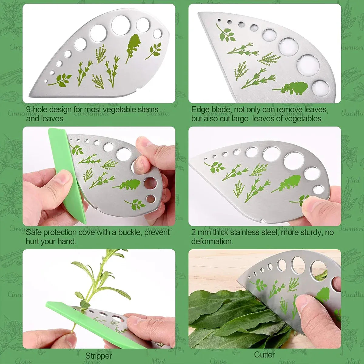 Multi-Function Stainless Steel Herb Stripper for Home Kitchen Easy Cleaning
