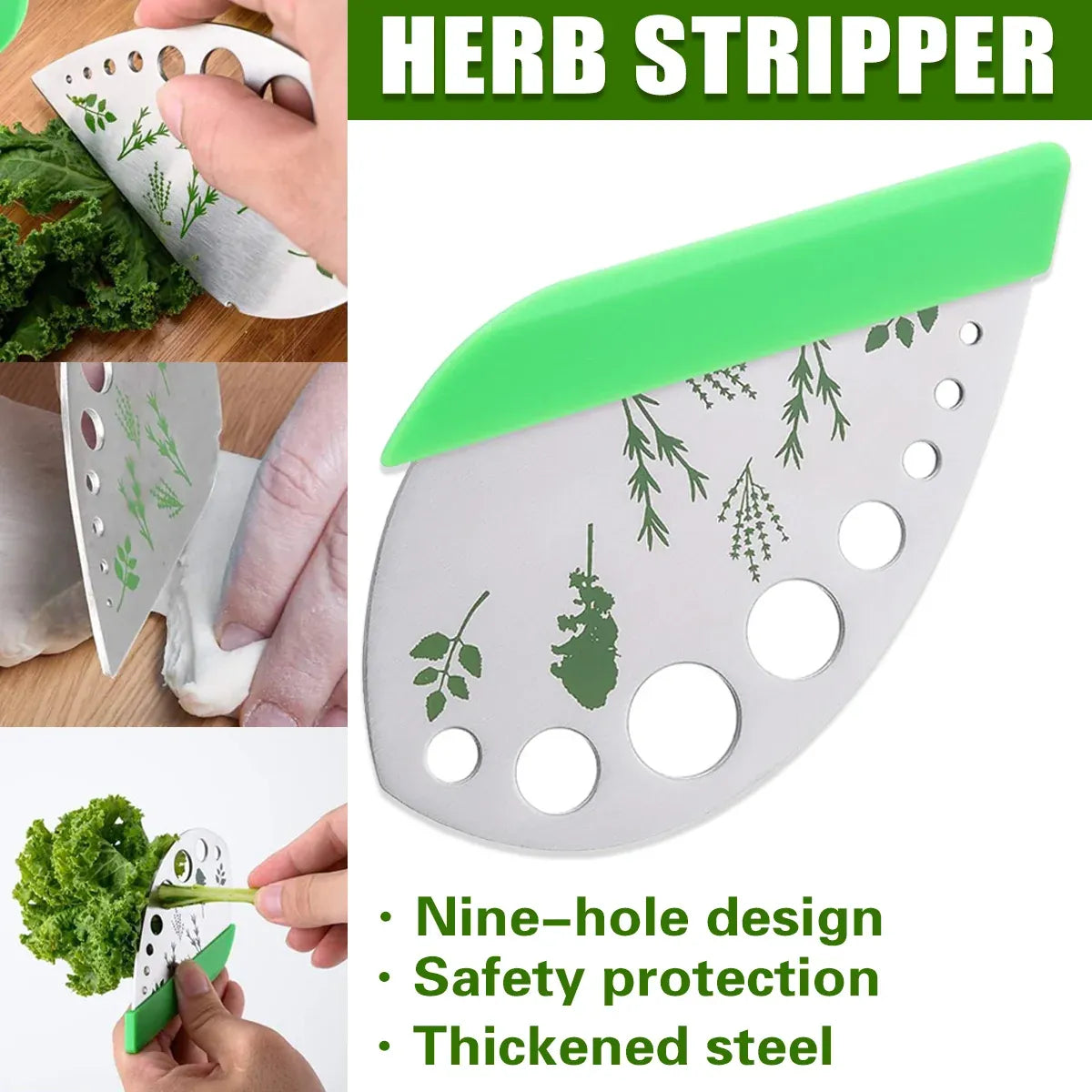 Multi-Function Stainless Steel Herb Stripper for Home Kitchen Easy Cleaning
