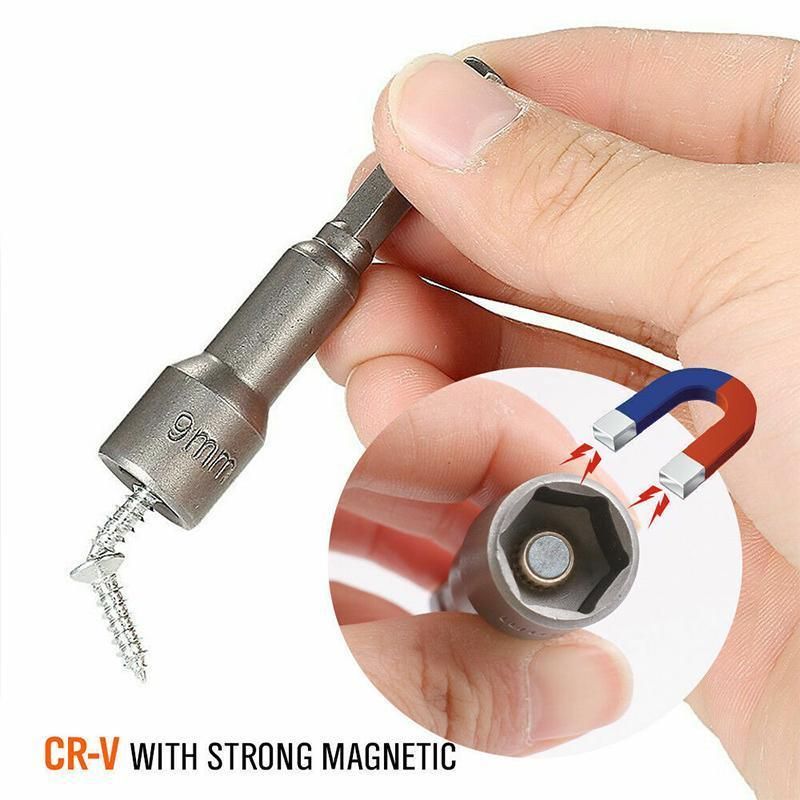 14 Pcs Magnetic Hex Socket Nut Driver Set, 1/4 Inch Hex Shank, 6-19mm