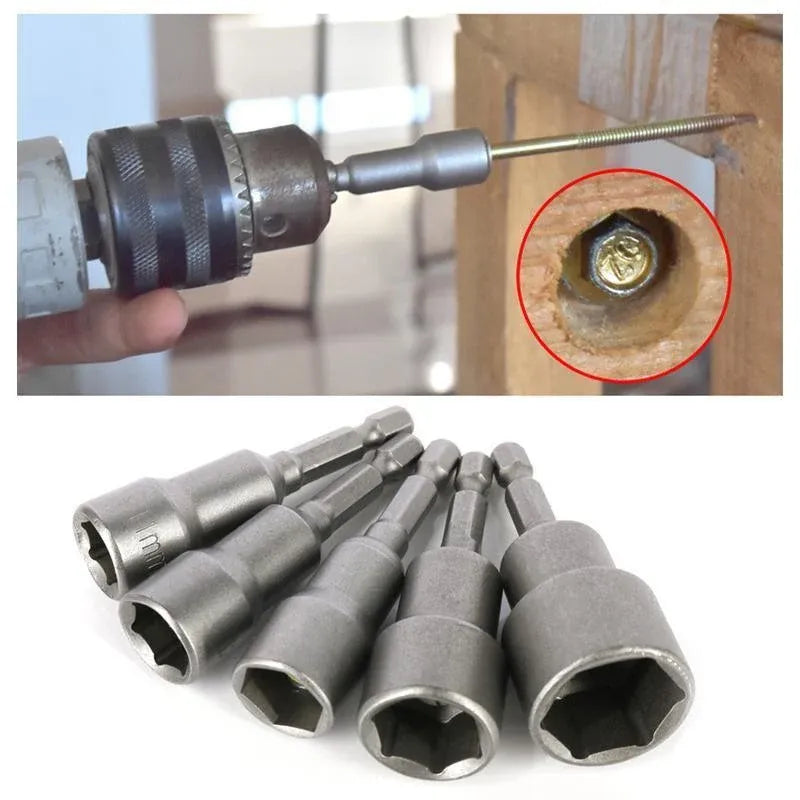 14 Pcs Magnetic Hex Socket Nut Driver Set, 1/4 Inch Hex Shank, 6-19mm