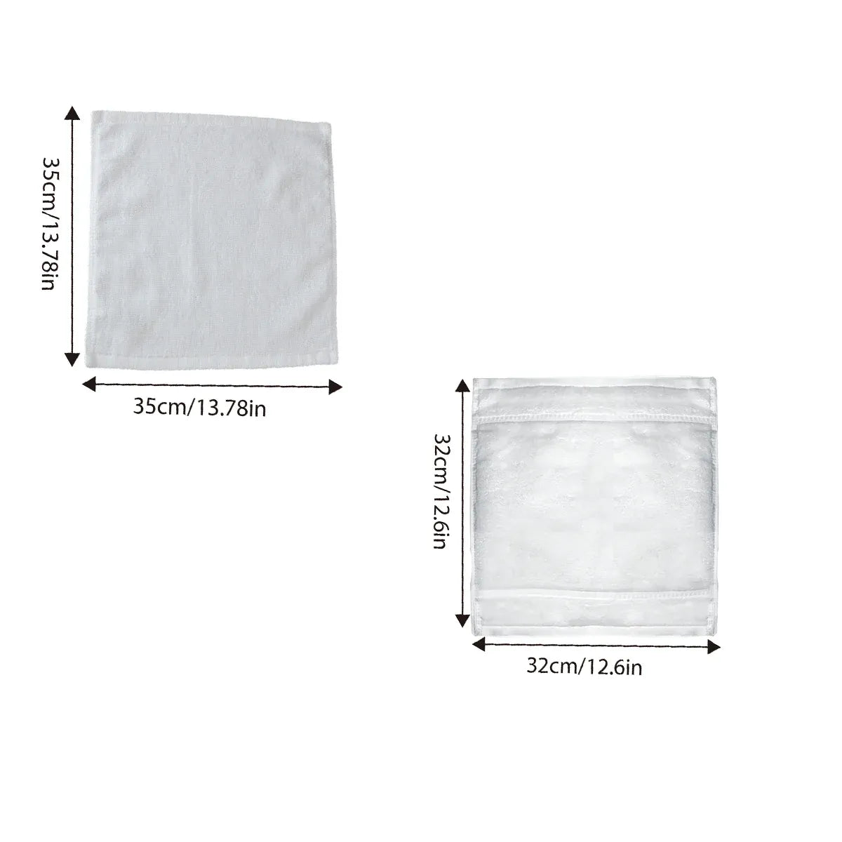 6PCS Hotel Cotton Face Towel White Soft Square Cloth Beauty Salon KTV Thick Wash - 35x35cm-Patternless-70g