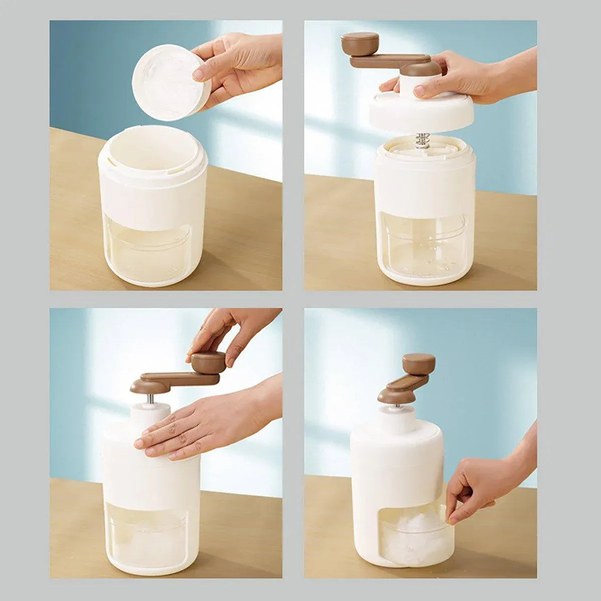 Hand Crank Ice Crusher Machine Shaver for Smoothies Slushies Milkshakes Desserts