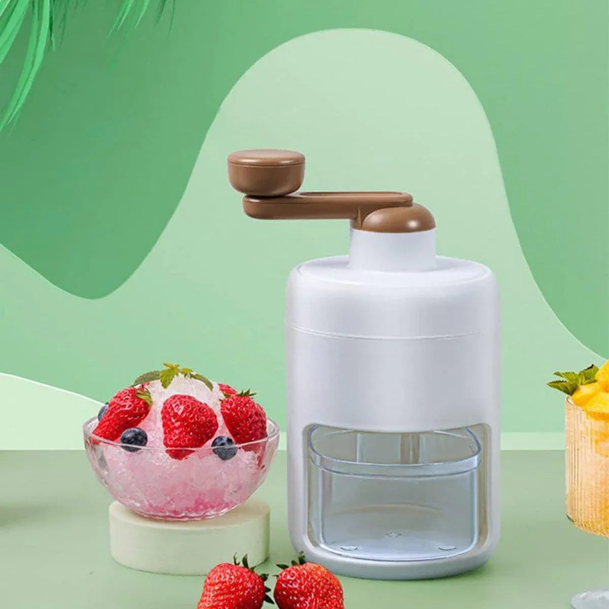 Hand Crank Ice Crusher Machine Shaver for Smoothies Slushies Milkshakes Desserts
