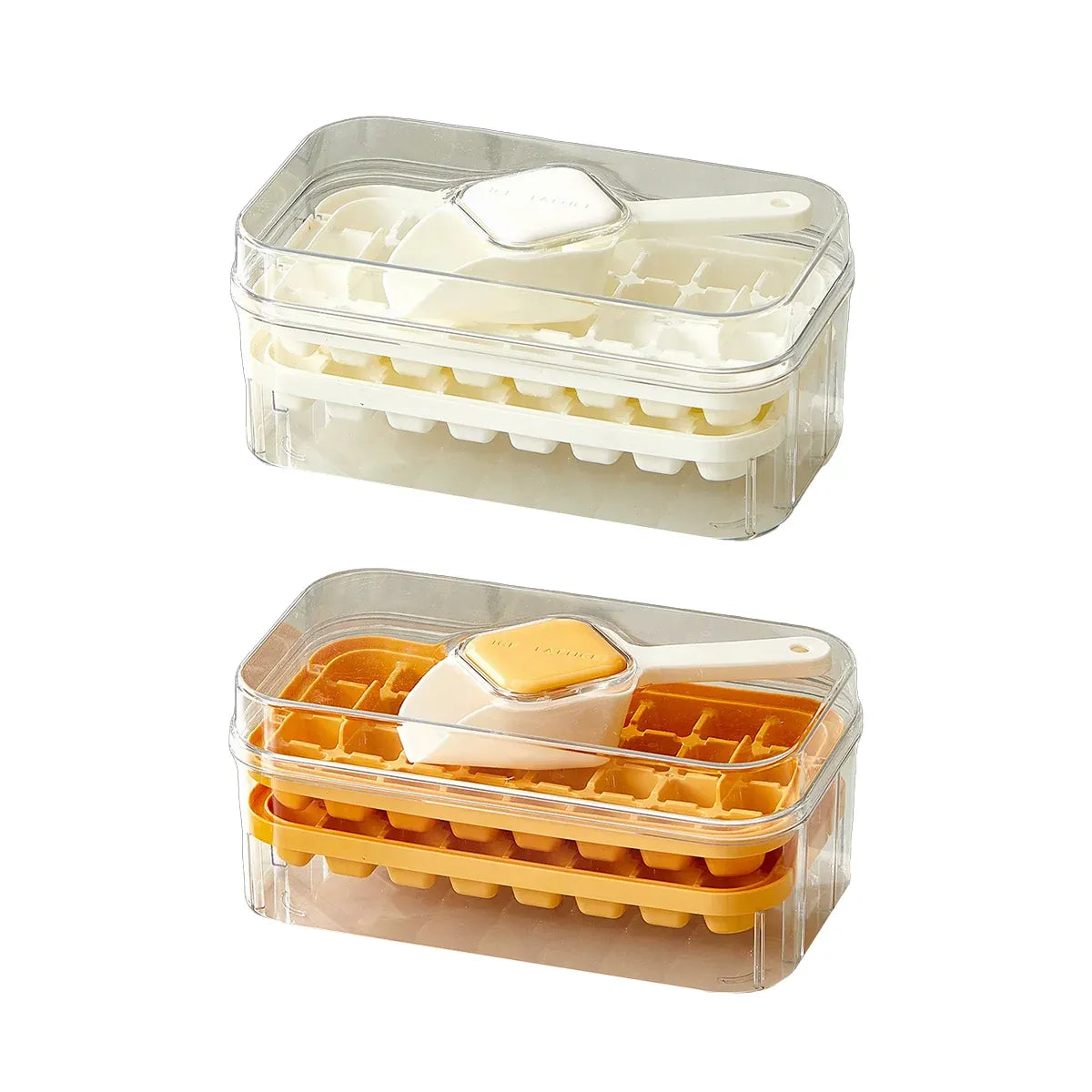 Large Capacity Press Ice Cube Tray Ice Mold for Party Bar Home Accessories - Yellow