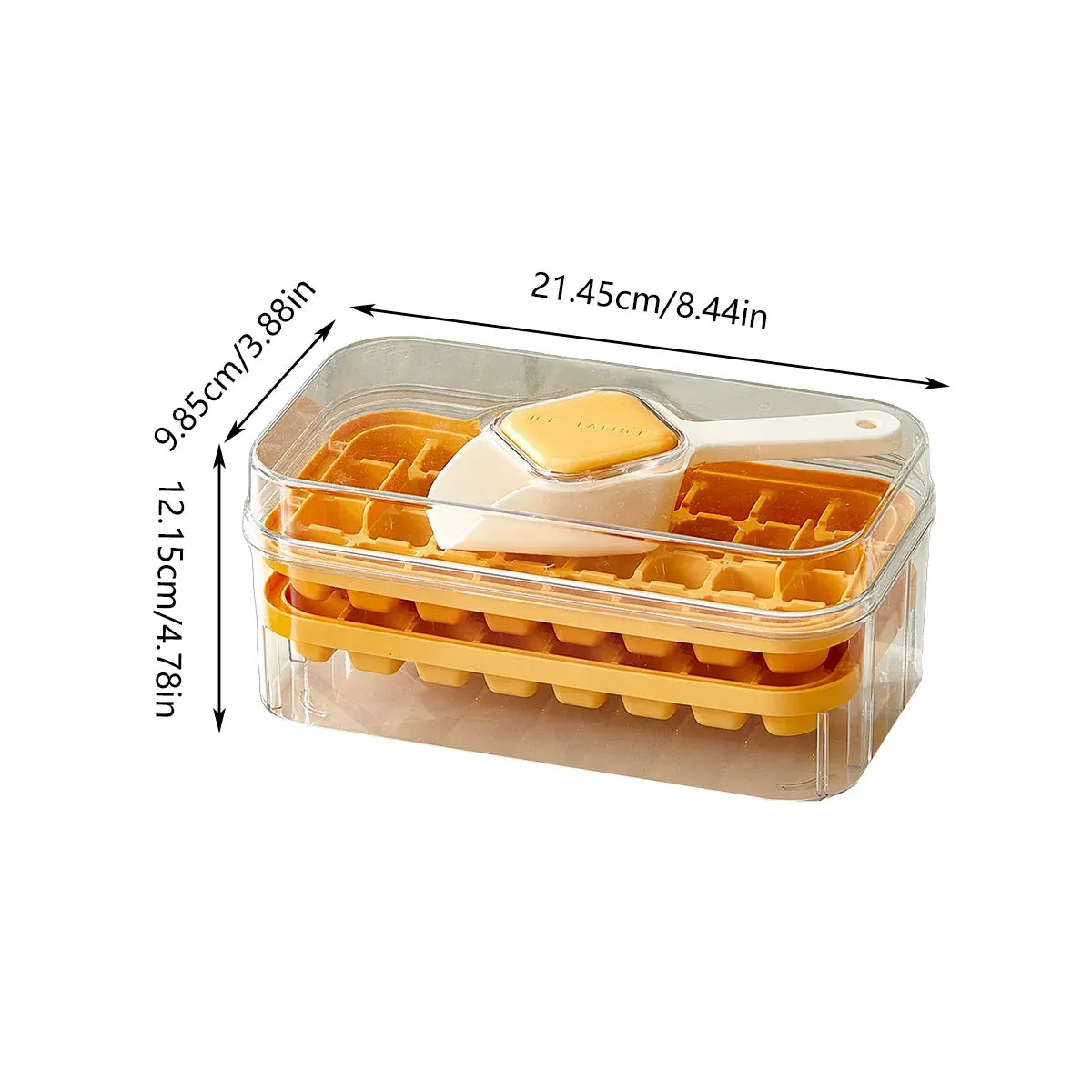 Large Capacity Press Ice Cube Tray Ice Mold for Party Bar Home Accessories - Yellow