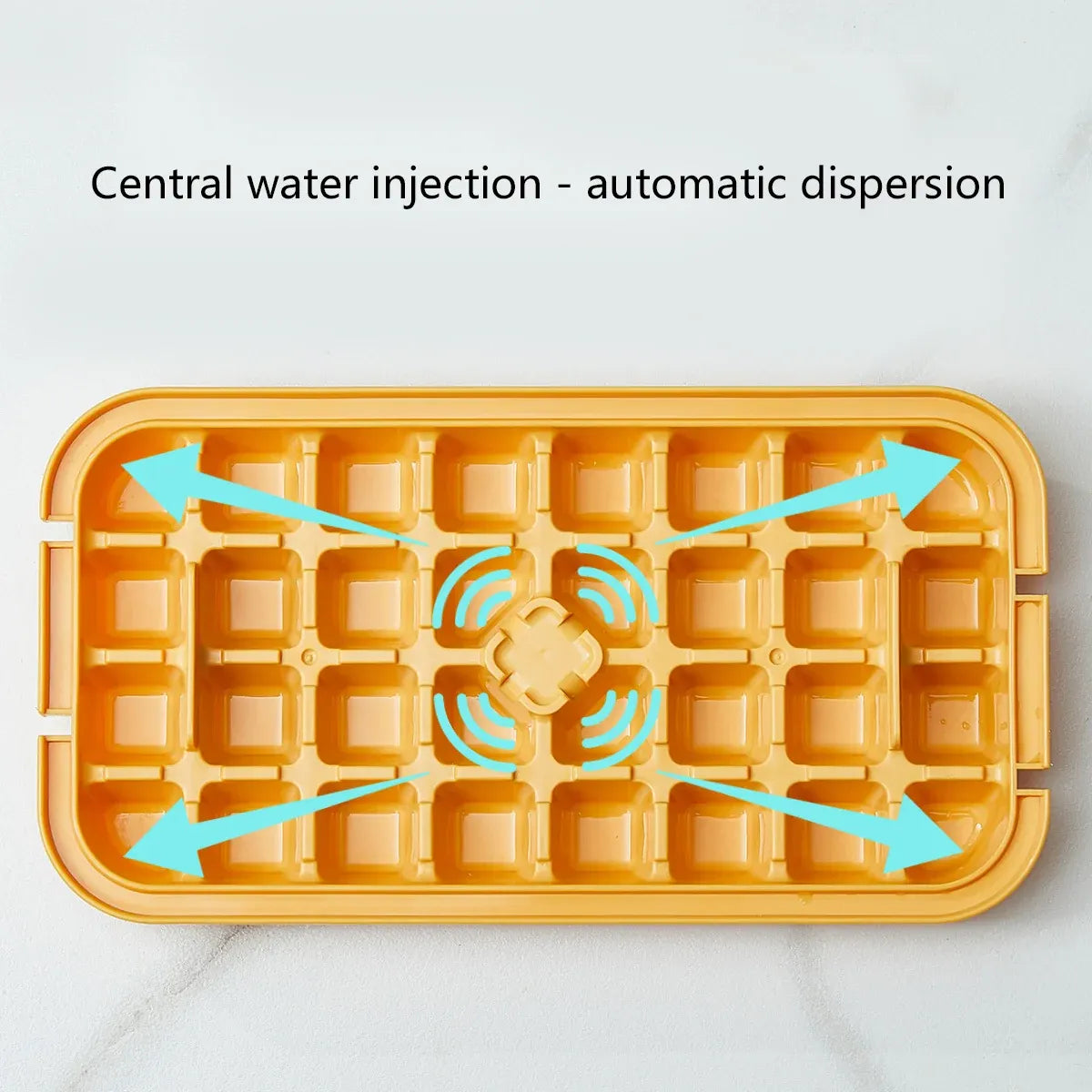 Large Capacity Press Ice Cube Tray Ice Mold for Party Bar Home Accessories - Yellow