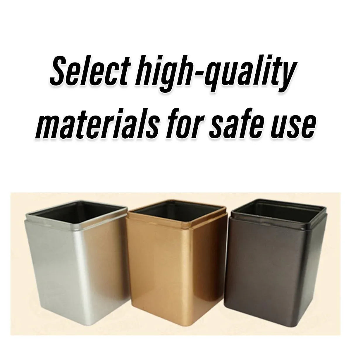 10PCS Tea Can Sealed Square Storage Box Solid Color Frosted Iron Container - Gold