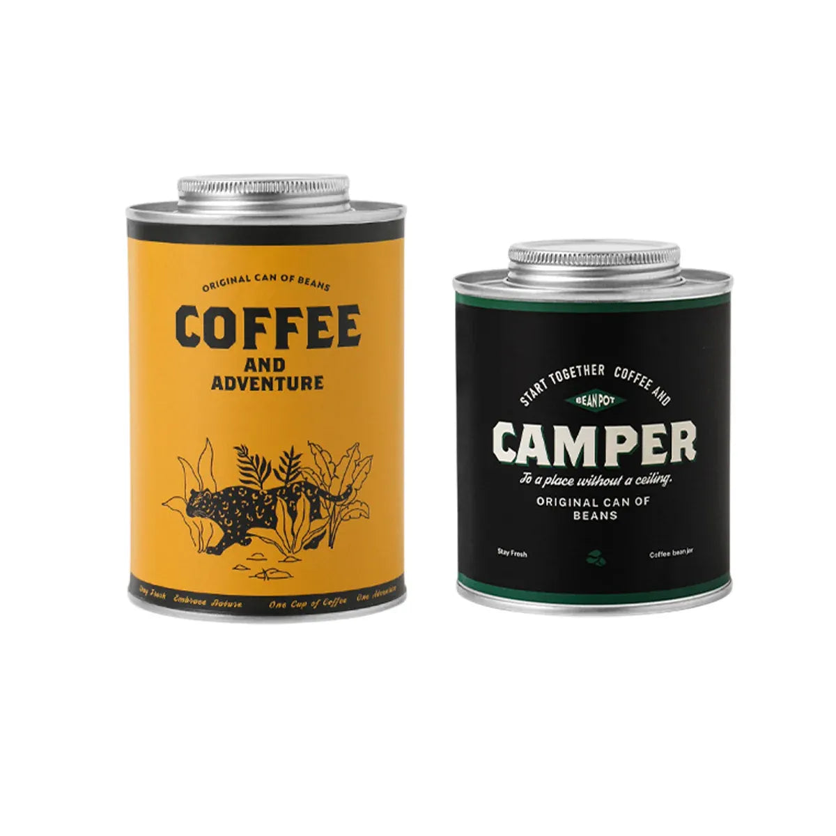 Coffee Bean Storage Canister with Valve Portable Tin Container for Travel - Yellow