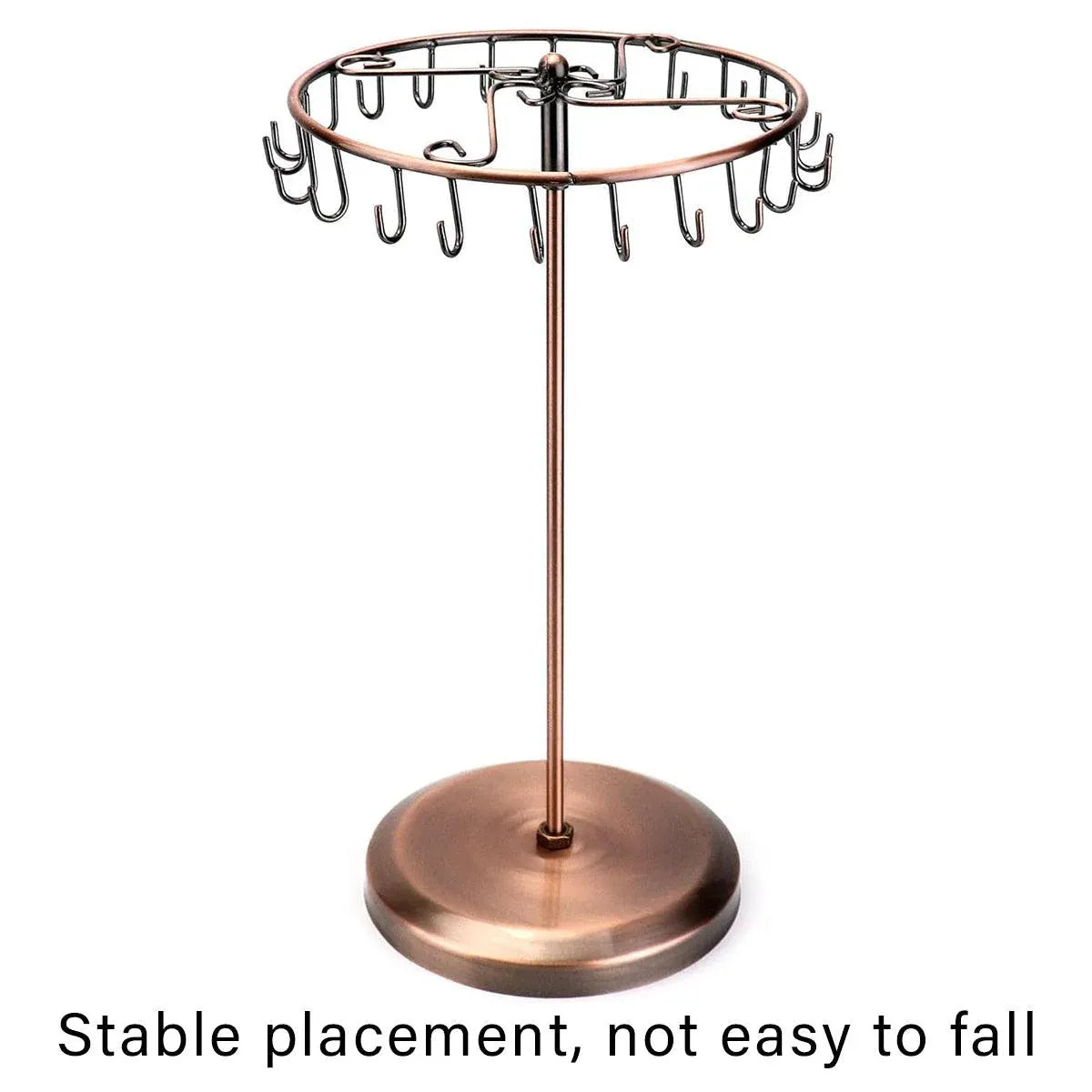 Iron Jewellery Rack Rotating Necklace Display Stand Jewellery Organiser Storage - Bronze