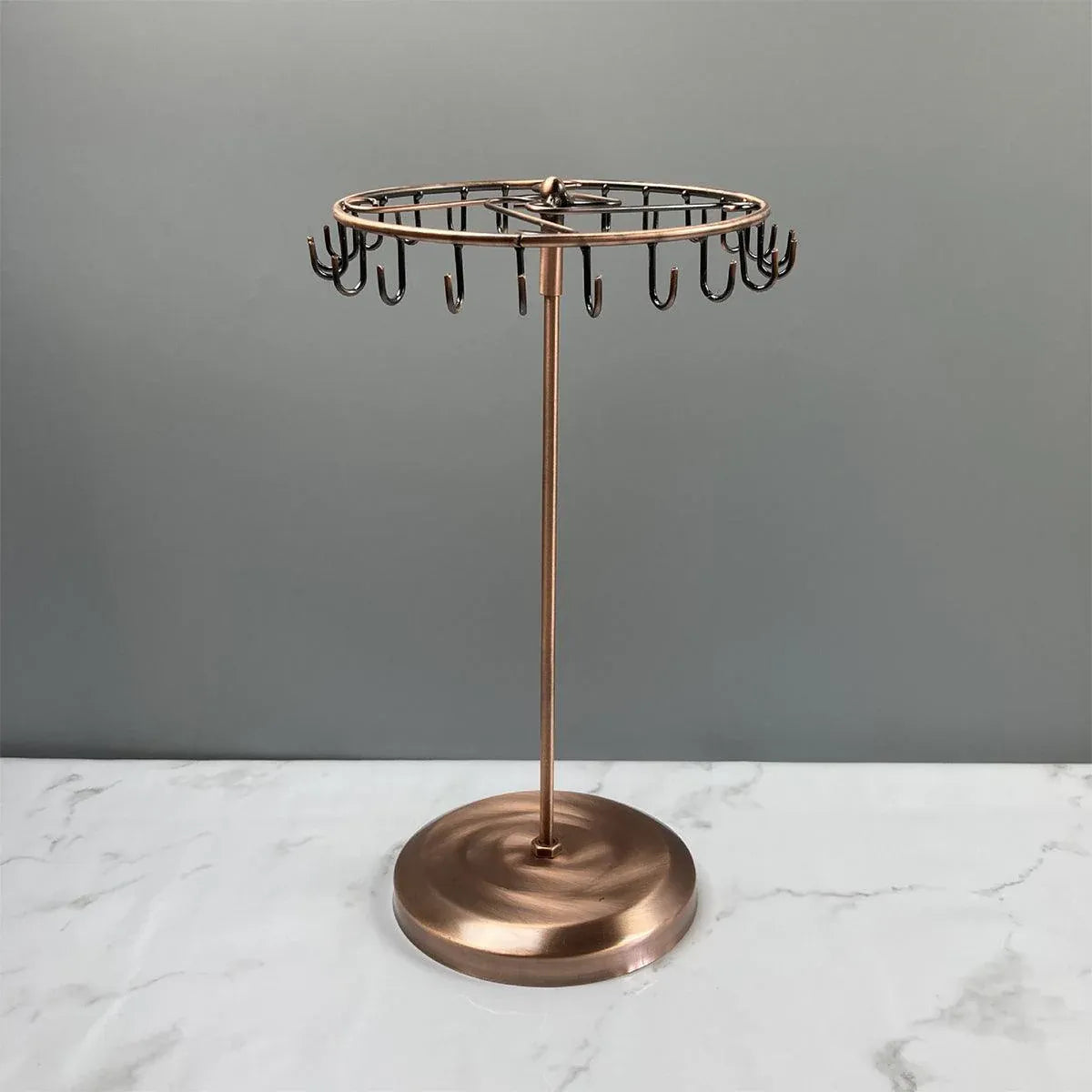 Iron Jewellery Rack Rotating Necklace Display Stand Jewellery Organiser Storage - Bronze