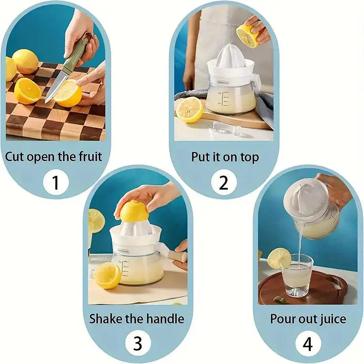 Manual Juice Extractor for Orange Lemon Home Citrus Juicer Hand Compressor - Green