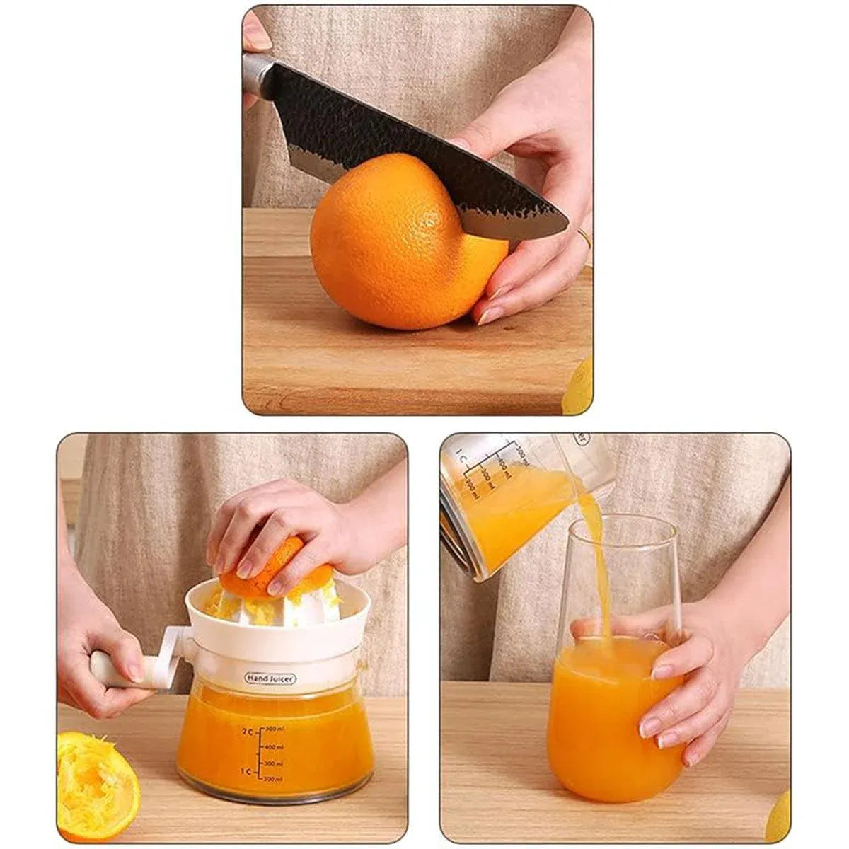 Manual Juice Extractor for Orange Lemon Home Citrus Juicer Hand Compressor - White
