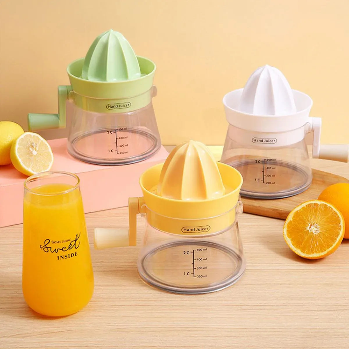Manual Juice Extractor for Orange Lemon Home Citrus Juicer Hand Compressor - White