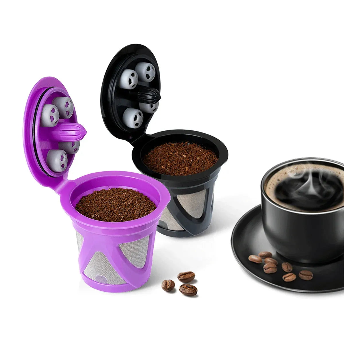 Coffee Capsule K-cup Basic Model Recyclable Reusable Coffee Pods For Home Office - Black