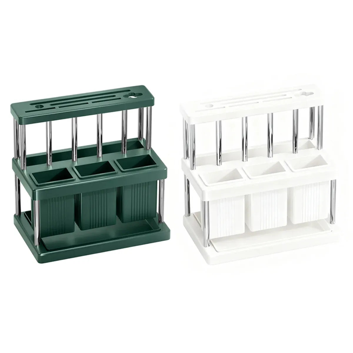 Multifunctional Kitchen Countertop Knife Block Holder with Drain Tray