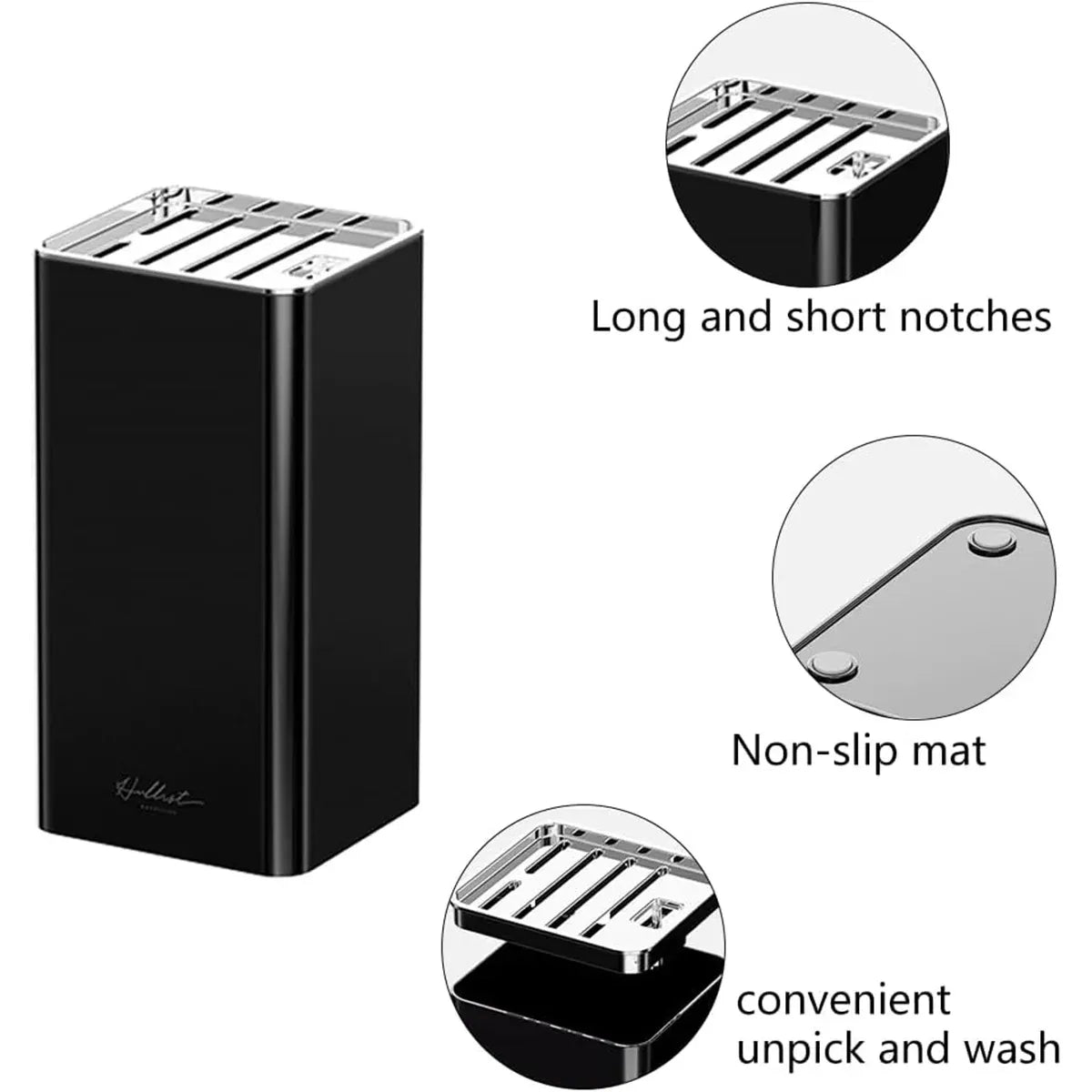 Kitchen Knife Storage Rack Plastic Multi Functional Holder for Knives Scissors - White