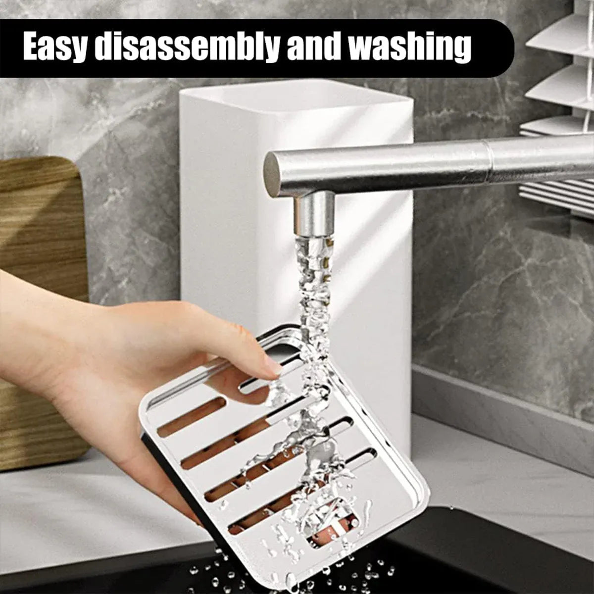 Kitchen Knife Storage Rack Plastic Multi Functional Holder for Knives Scissors - White