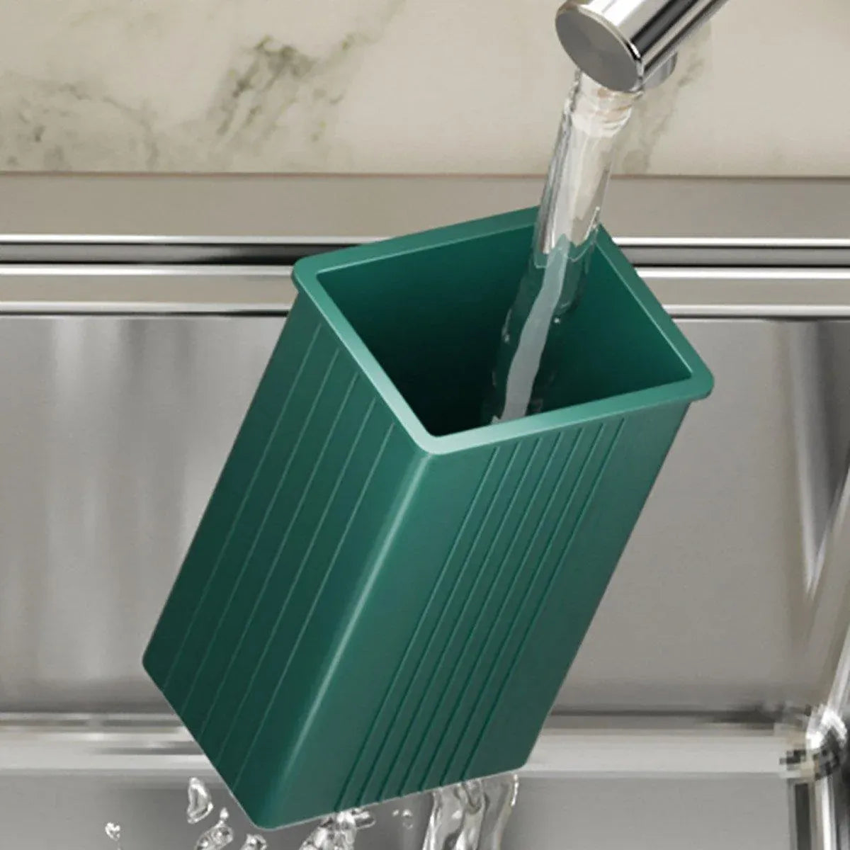 Cutlery Holder Storage Caddy Kitchen Utensil Drying Rack For Spoon Fork Knife - Green