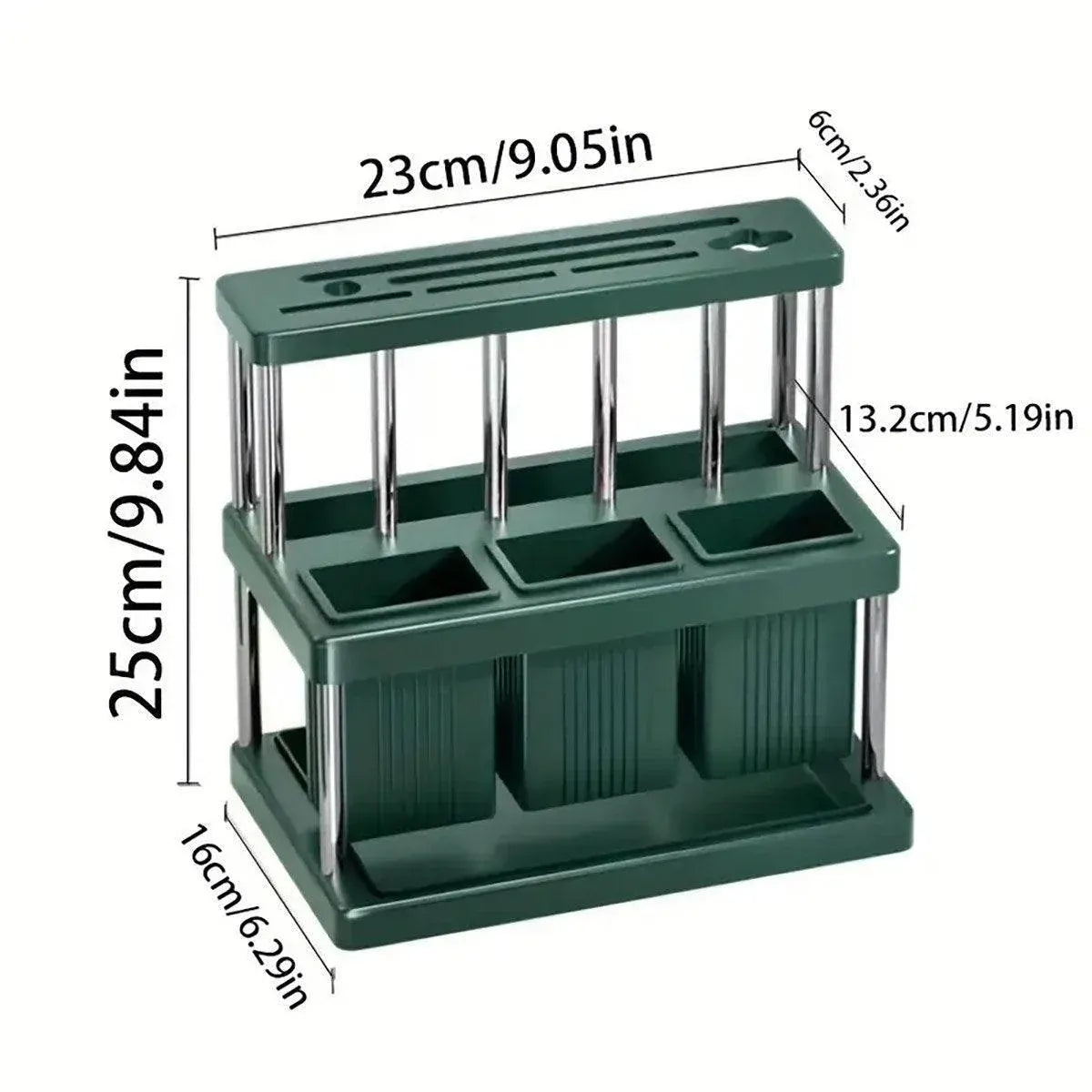 Cutlery Holder Storage Caddy Kitchen Utensil Drying Rack For Spoon Fork Knife - White