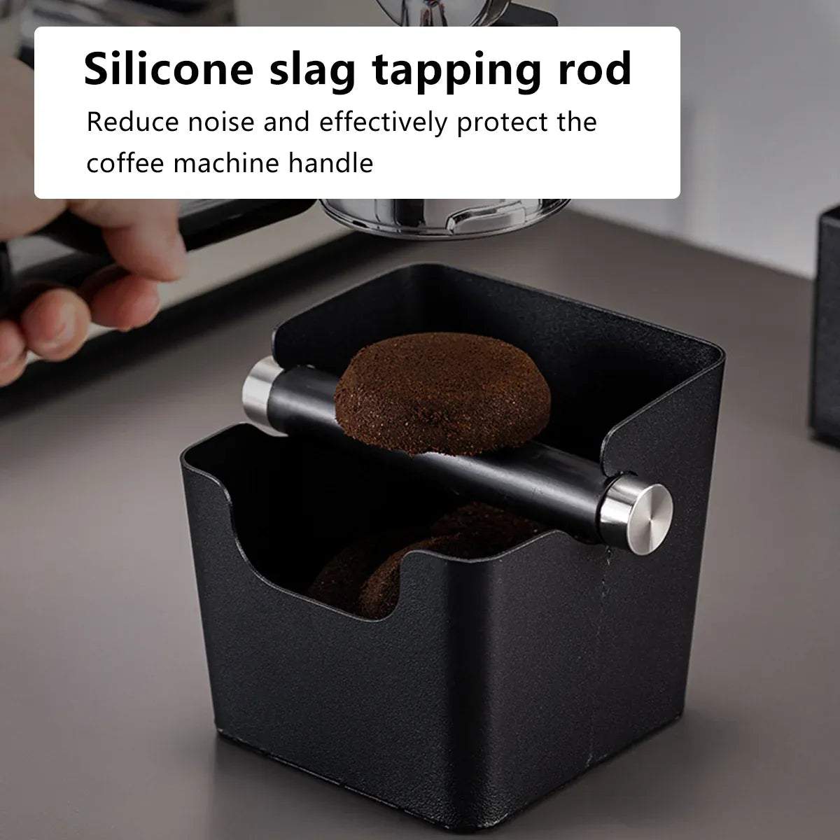 Square Coffee Grounds Knock Box Durable for Home Coffee Shop Use