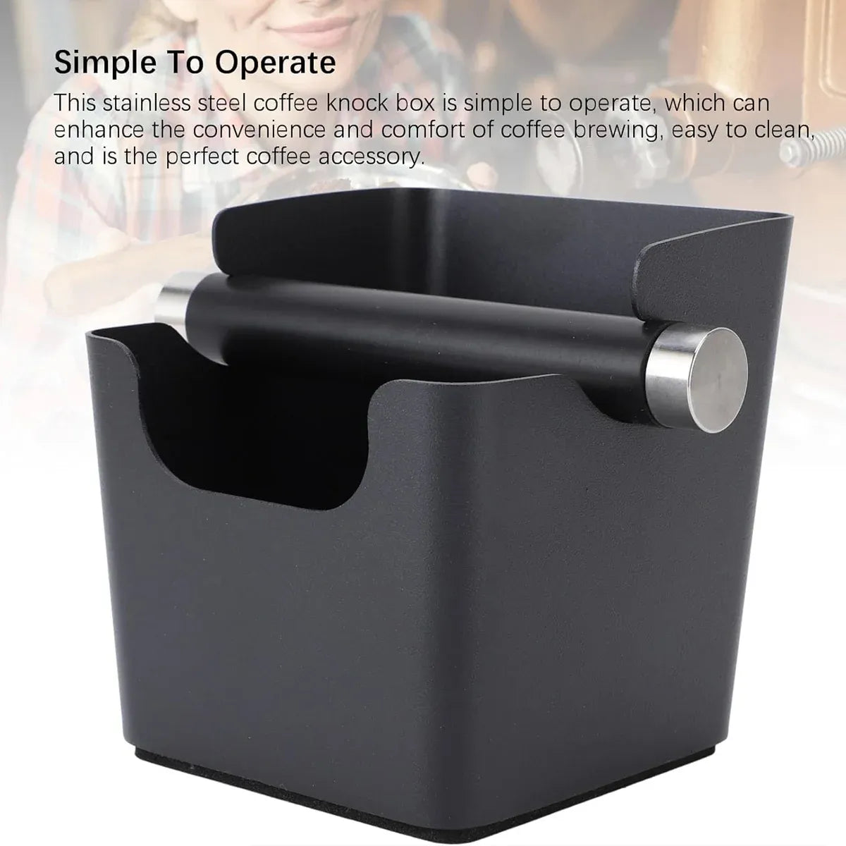 Square Coffee Grounds Knock Box Durable for Home Coffee Shop Use