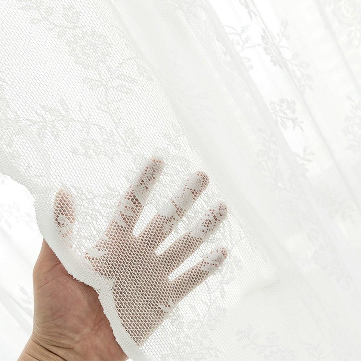 Elegant Lace Curtain Bedroom Window Door Screen Privacy Window Decor - 145*120cm