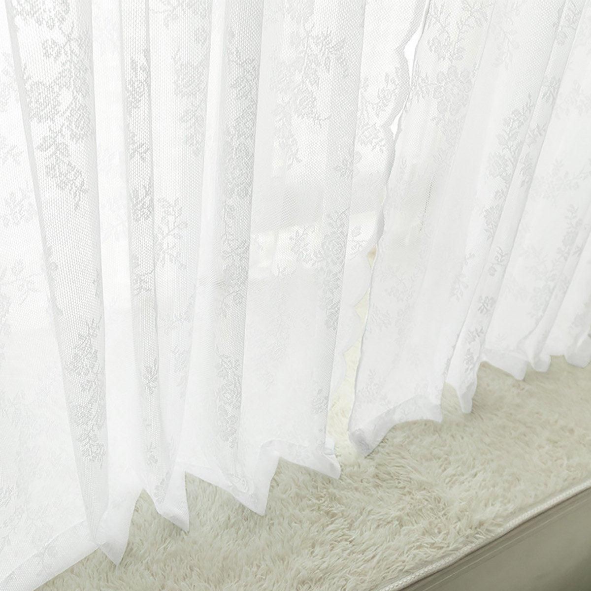 Elegant Lace Curtain Bedroom Window Door Screen Privacy Window Decor - 145*120cm