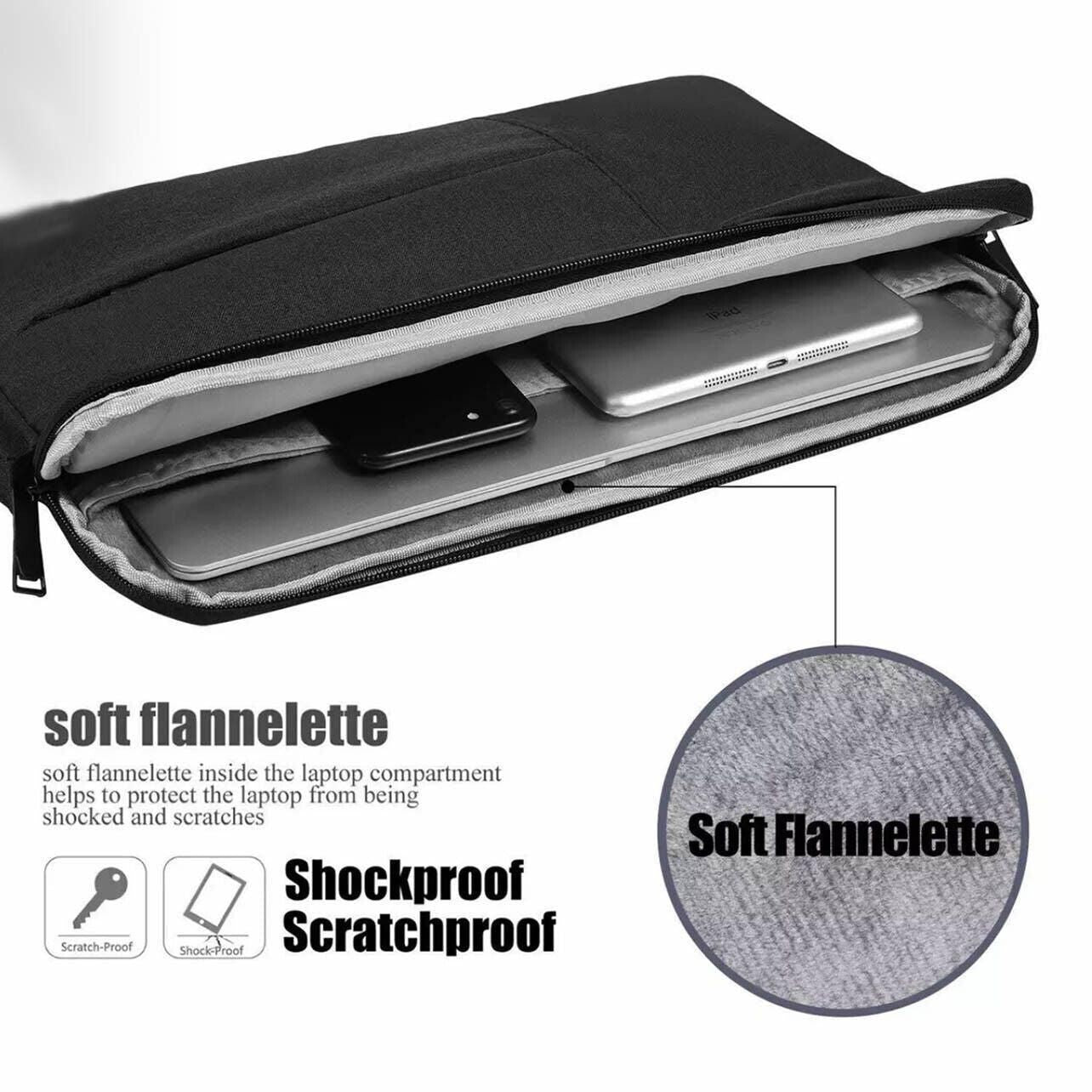 Laptop Sleeve Travel Bag Carry Case For Macbook Air Pro 15.6inch - Dark Grey
