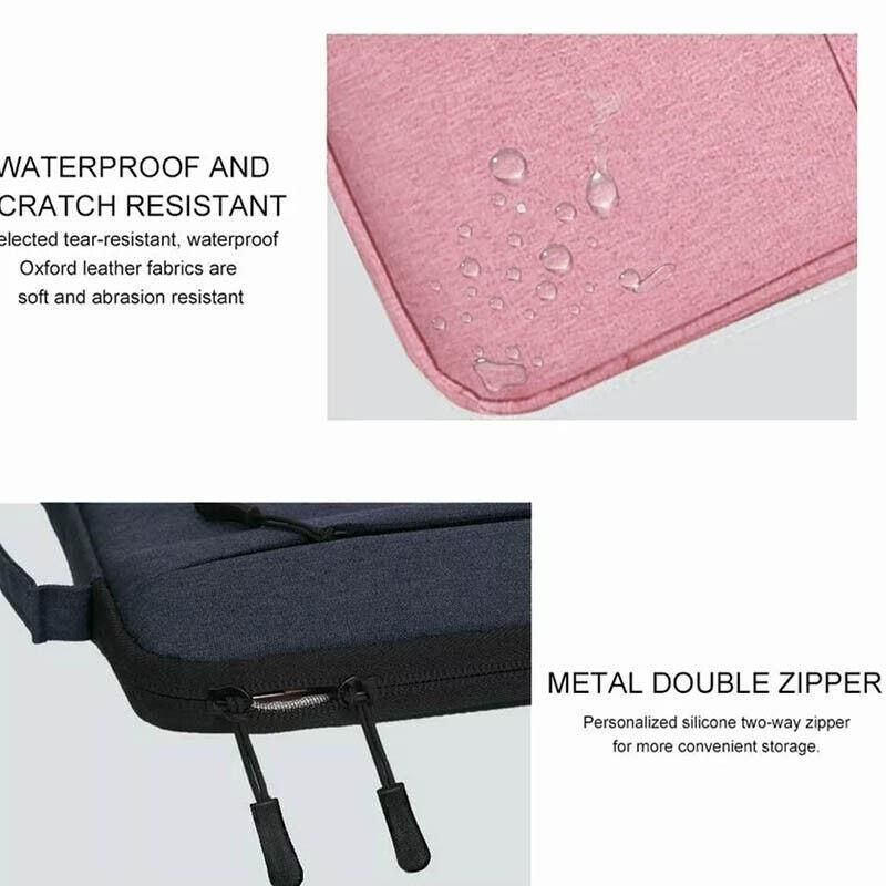 Laptop Sleeve Travel Bag Carry Case For Macbook Air Pro 15.6inch - Pink