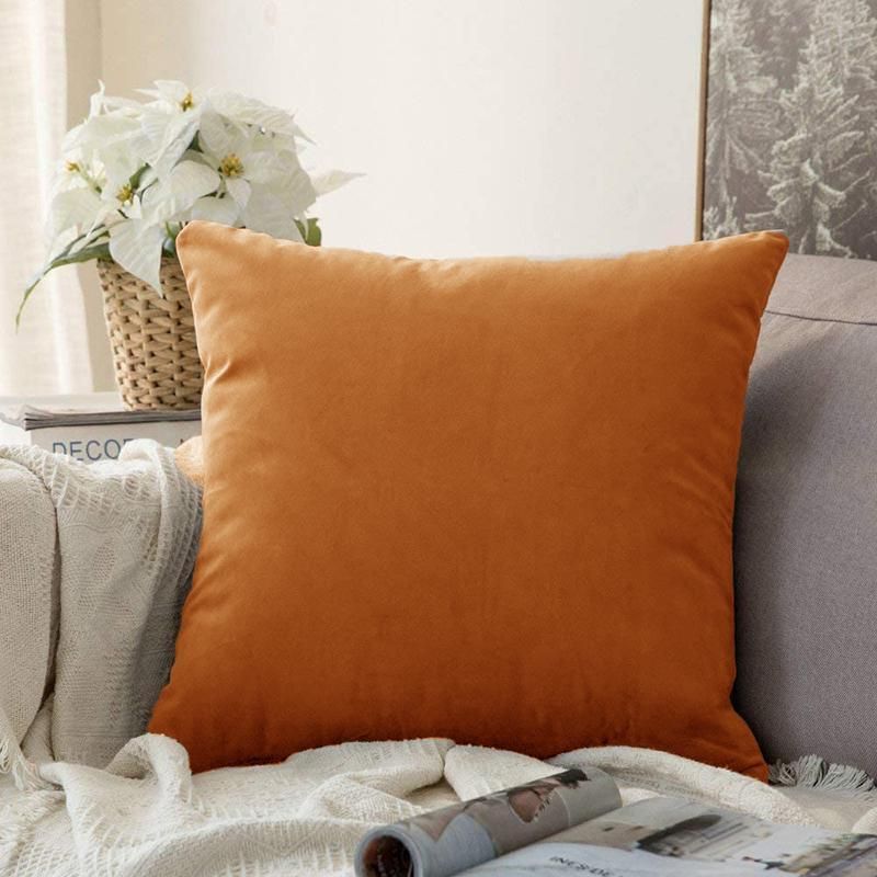 45cm*45cm Multicoloured Plain Solid Colour Cushion Cover Decorative Pillow Case - Light Purple