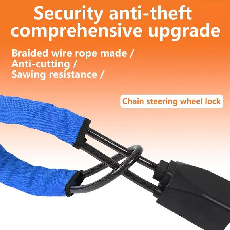 Universal Steering Wheel Lock with 3 Key Seat Car Belt Lock Anti-Theft Device - Red