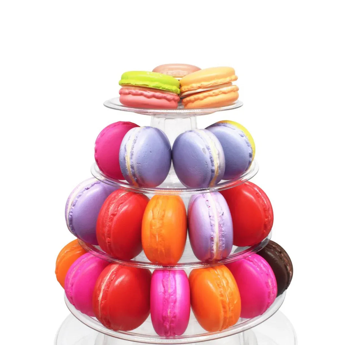 10-Tier Round Cake Stand Pastry Display Rack in Transparent Plastic